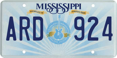 MS license plate ARD924