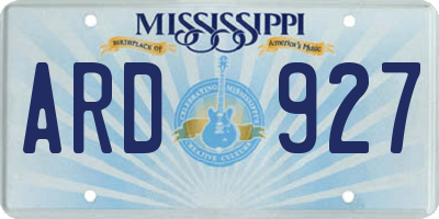 MS license plate ARD927