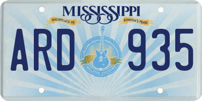 MS license plate ARD935