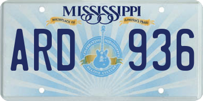 MS license plate ARD936