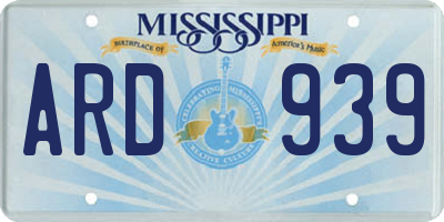 MS license plate ARD939