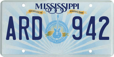 MS license plate ARD942