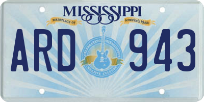 MS license plate ARD943