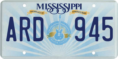 MS license plate ARD945