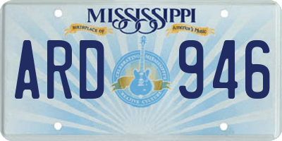 MS license plate ARD946
