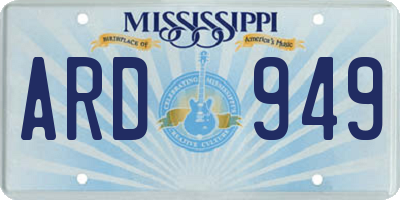 MS license plate ARD949