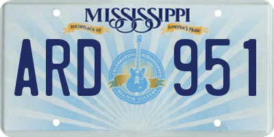 MS license plate ARD951