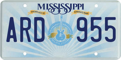 MS license plate ARD955