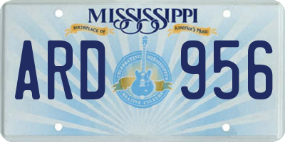 MS license plate ARD956