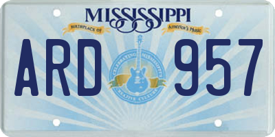 MS license plate ARD957