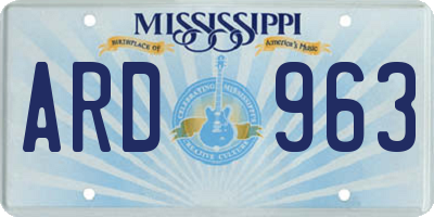 MS license plate ARD963