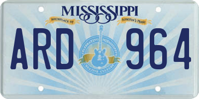 MS license plate ARD964