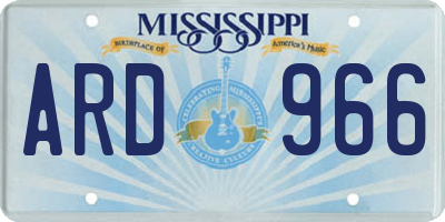 MS license plate ARD966