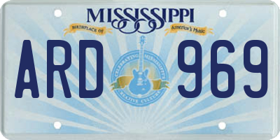 MS license plate ARD969