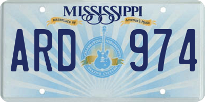 MS license plate ARD974
