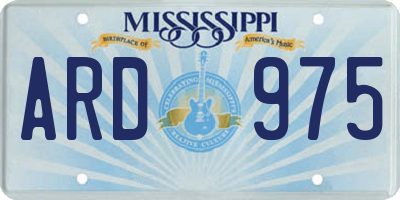 MS license plate ARD975