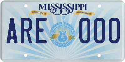 MS license plate ARE000