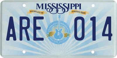 MS license plate ARE014