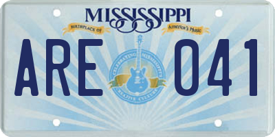 MS license plate ARE041