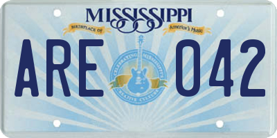 MS license plate ARE042