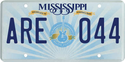 MS license plate ARE044