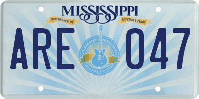 MS license plate ARE047