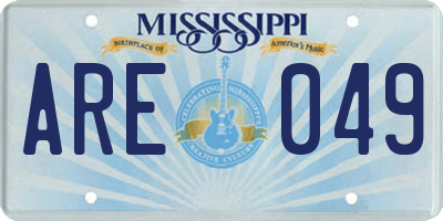 MS license plate ARE049
