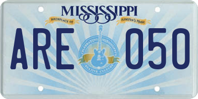 MS license plate ARE050
