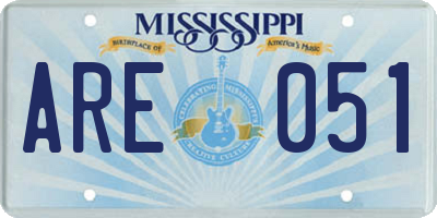 MS license plate ARE051