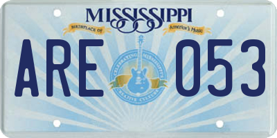 MS license plate ARE053
