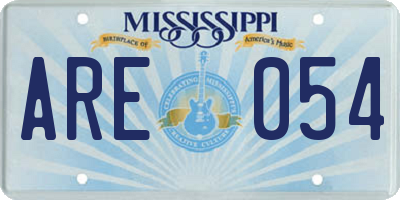 MS license plate ARE054