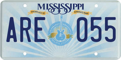 MS license plate ARE055
