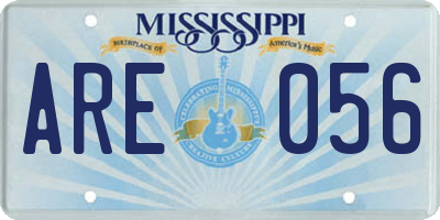 MS license plate ARE056