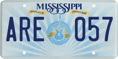 MS license plate ARE057