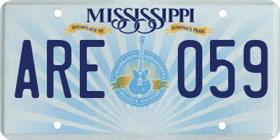 MS license plate ARE059