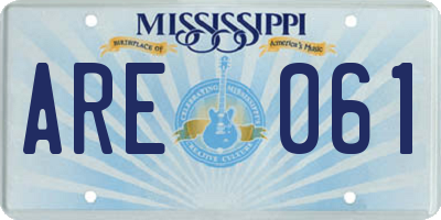 MS license plate ARE061