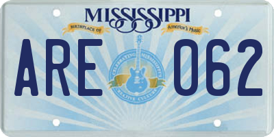 MS license plate ARE062