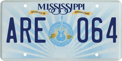MS license plate ARE064