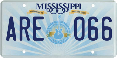 MS license plate ARE066