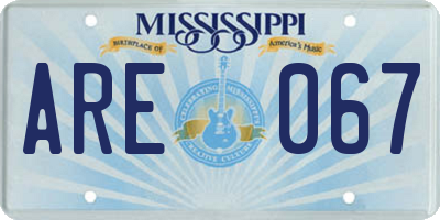 MS license plate ARE067