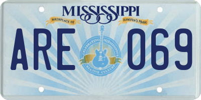MS license plate ARE069