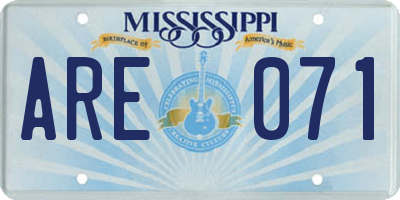 MS license plate ARE071