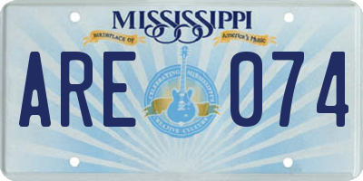 MS license plate ARE074