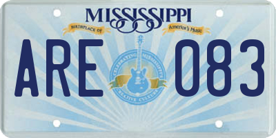 MS license plate ARE083