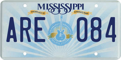 MS license plate ARE084