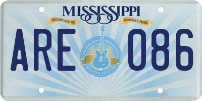 MS license plate ARE086