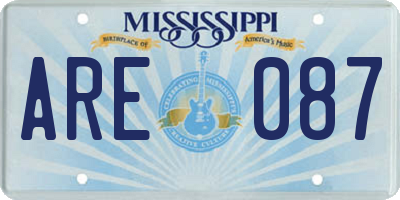 MS license plate ARE087
