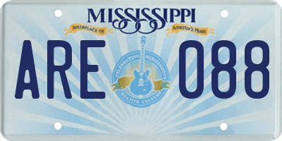 MS license plate ARE088
