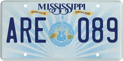 MS license plate ARE089