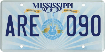 MS license plate ARE090